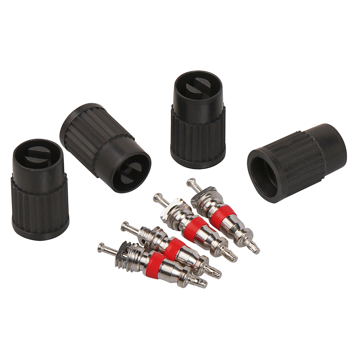 Ремкомплект для вентилей (4 золотника, 4 пласт.колп. ключом) в кейсе