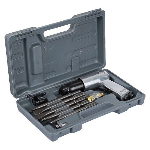 Молоток пневматический 3500 уд/мин с оснасткой 10пр. кейс