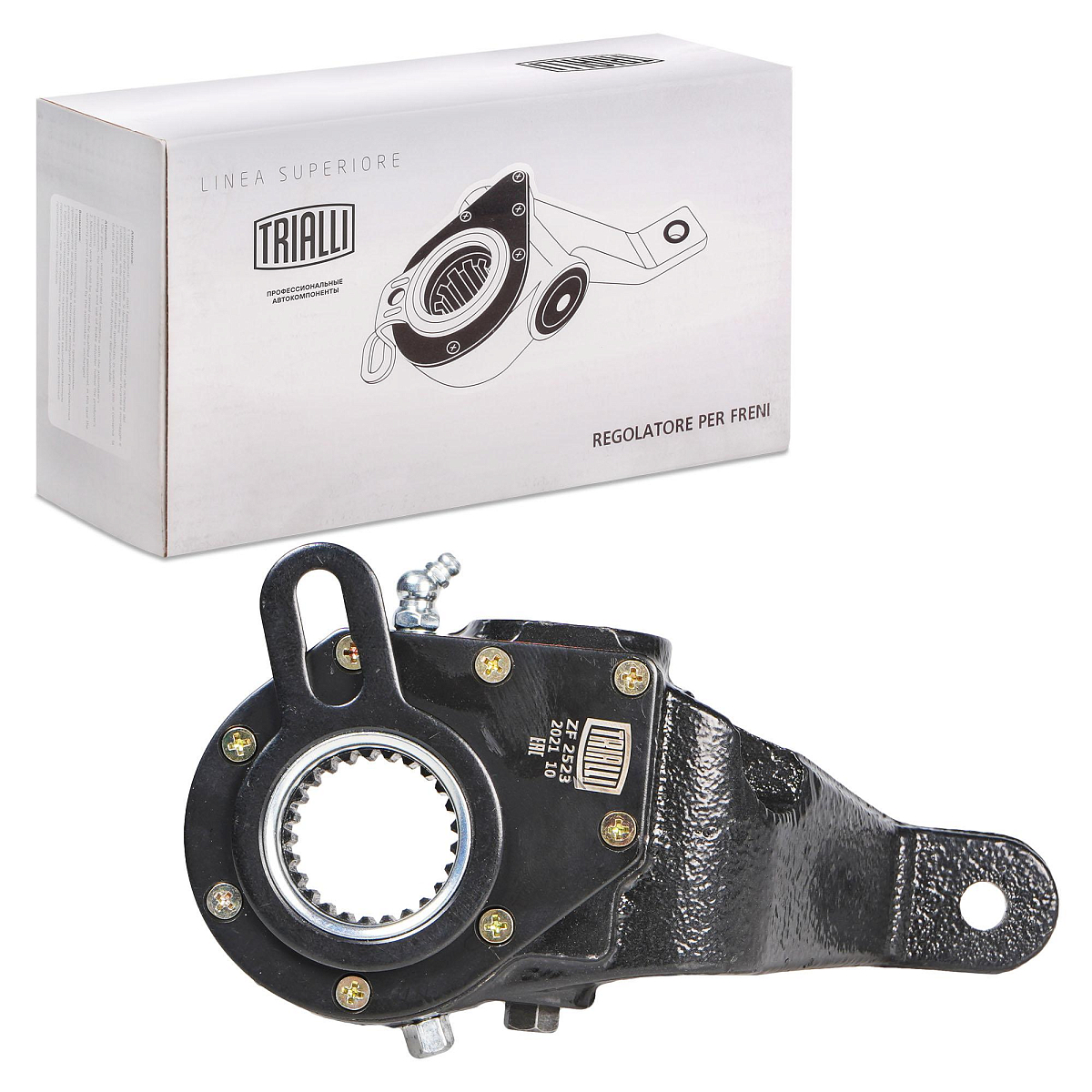 Рычаг тормоза регулировочный автоматический (трещотка) для автомобилей МАЗ средний правый / задний левый (эвольвентный, узкий шлиц)