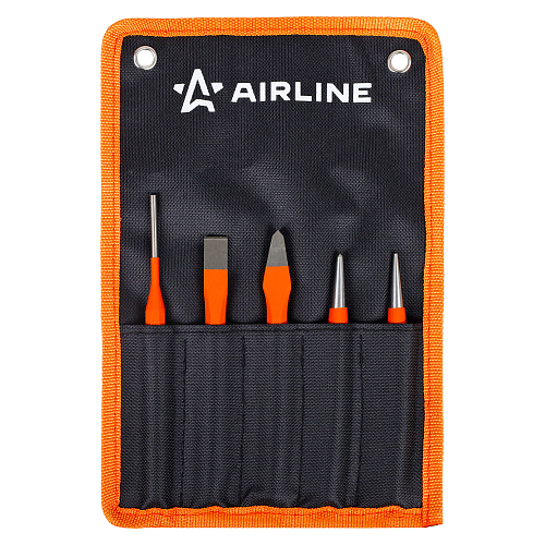 Набор ударного инструмента 5 пр.(зубило, бородок, крейцм, кернер, выколотка) сумка