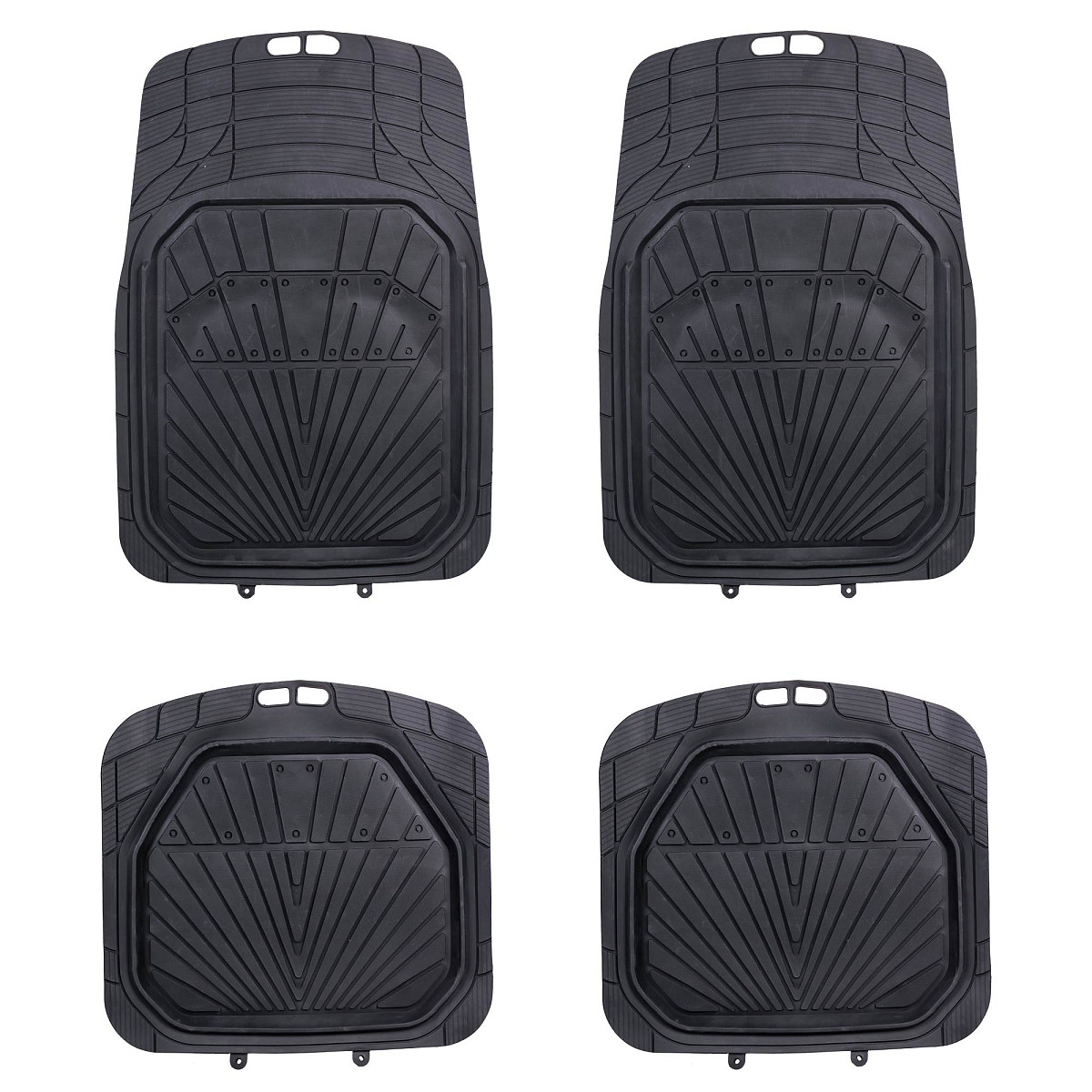 Ковры в салон с выс. бортиком, ПВХ, универсальные, черные, компл. 4 шт.