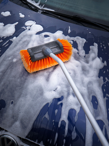 Швабра с насадкой для шланга, наклонной щеткой 29см и телескопической ручкой 140-200см