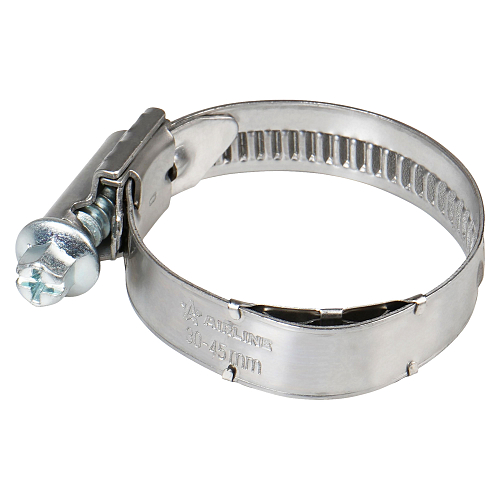 Хомут червячный 30-45/12мм с пружинной вставкой, W2 (нерж.)