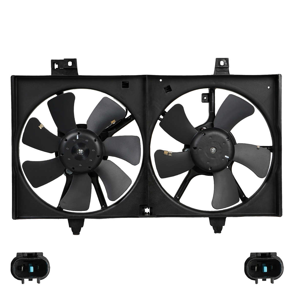 Электровентилятор охлаждения для автомобилей Nissan Almera Classic (B10) (05-) 1.6i (2 вент.) (с кожухом)