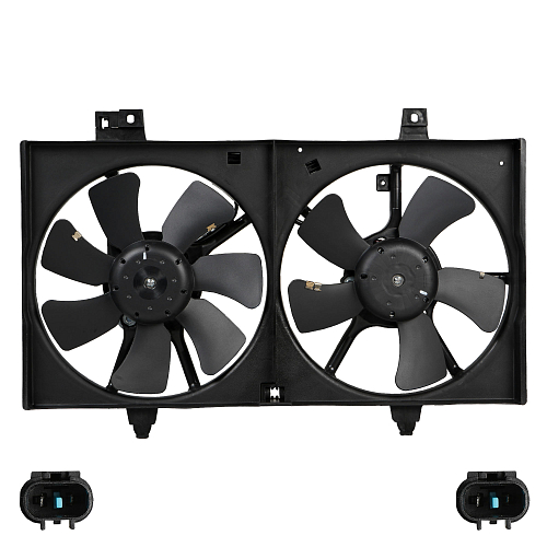 Электровентилятор охлаждения для автомобилей Nissan Almera Classic (B10) (05-) 1.6i (2 вент.) (с кожухом)