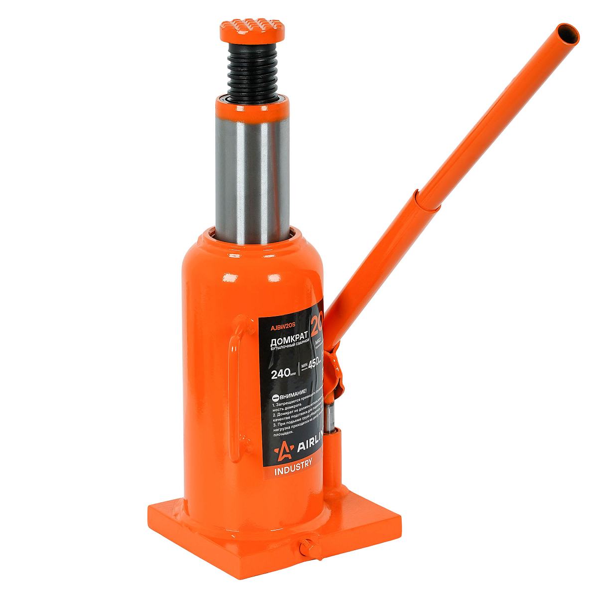 Домкрат бутылочный сварной 20т 240-450мм INDUSTRY
