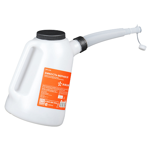 Емкость (лейка) мерная PRO 5л пластиковая для масла и тех. жидк., резьб. крышка