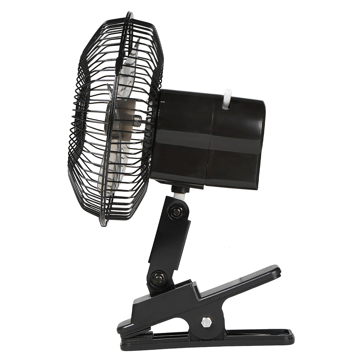 Вентилятор в салон 18см, 24В PRO, с автоповоротом, металл. корпус, прищепка