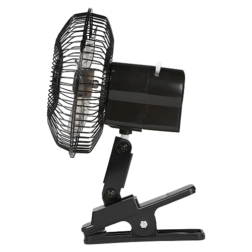 Вентилятор в салон 18см, 24В PRO, с автоповоротом, металл. корпус, прищепка