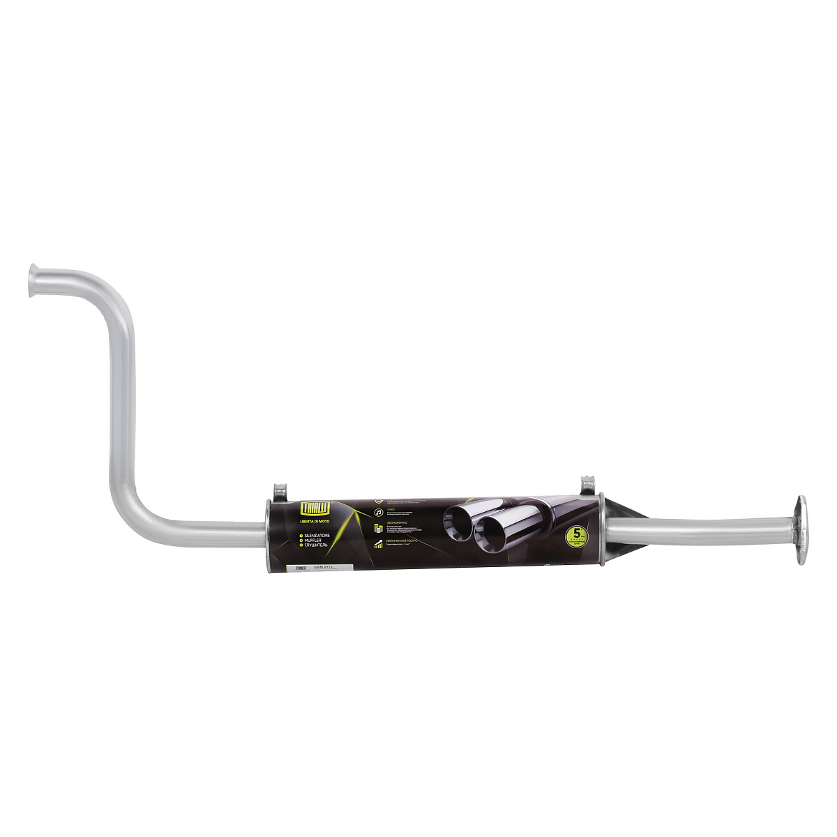 Глушитель для автомобилей Лада 21102 дополнительный (резонатор) под катализатор (алюминизированная сталь)