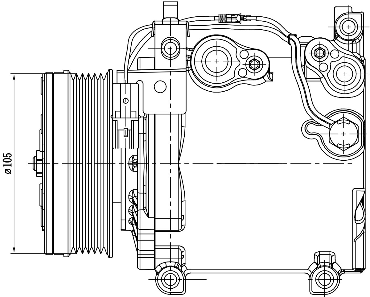 Компрессор кондиционера для автомобилей Mitsubishi Outlander (03-) 2.4i