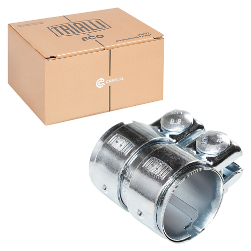 Хомут глушителя трубчатый с муфтой D=51 мм L=80 мм (оцинкованная сталь)