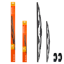 Щетки стеклооч комплект (2 штуки) 600/400мм (24"/16") каркасные с креплением "Крючок 9х3, 9х4 мм" (AWBJ008) МП-серия