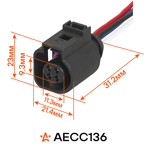 Разъём 4 pin с проводами для датчика температуры охл. жидкости VAG