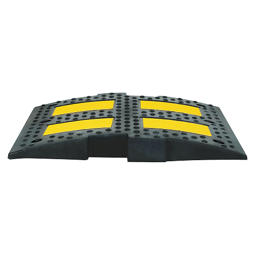 Лежачий полицейский ИДН 500мм(1), средний элемент, со световозвр., резина, черный