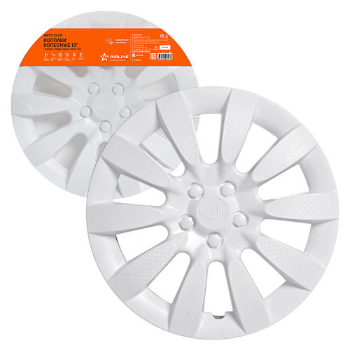 Колпаки колесные 13" "Торнадо", белый, карбон, компл. 2 шт.
