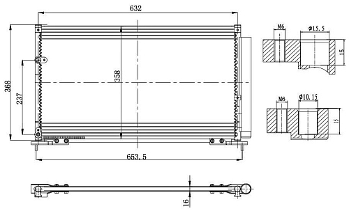 Радиатор кондиционера для автомобилей Civic 4D (06-) (турецкая сборка)