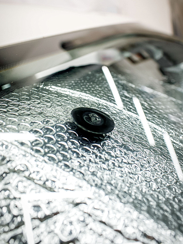 Шторка солнцезащитная 70*135см на лобовое стекло, 140г/м2, серая