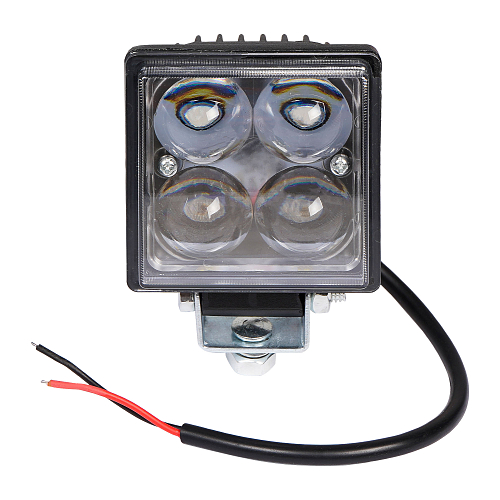 Фара светодиодная квадратная, 4LED, дальний свет (4D линза), 12Вт, 76х76х46мм, 12/24В, PLUS
