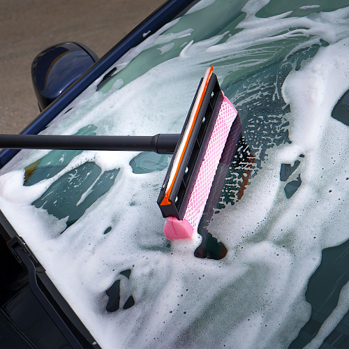 Щетка для мытья стекол с поролоном и водосгоном (39см)