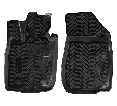 Ковры для Лада Largus (фургон) (12-), 2 шт., выс. борт, 3D с подпятником, 1й ряд, ТЭП, черн.