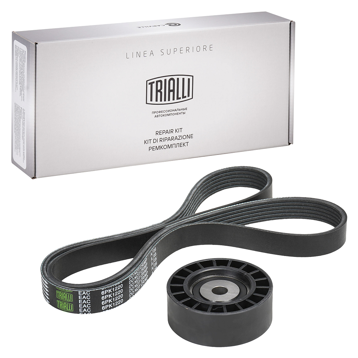 Ремкомплект привода для автомобилей ГАЗ/УАЗ (ЗМЗ-405/406/409) без ГУР (6PK1220 + ролик)