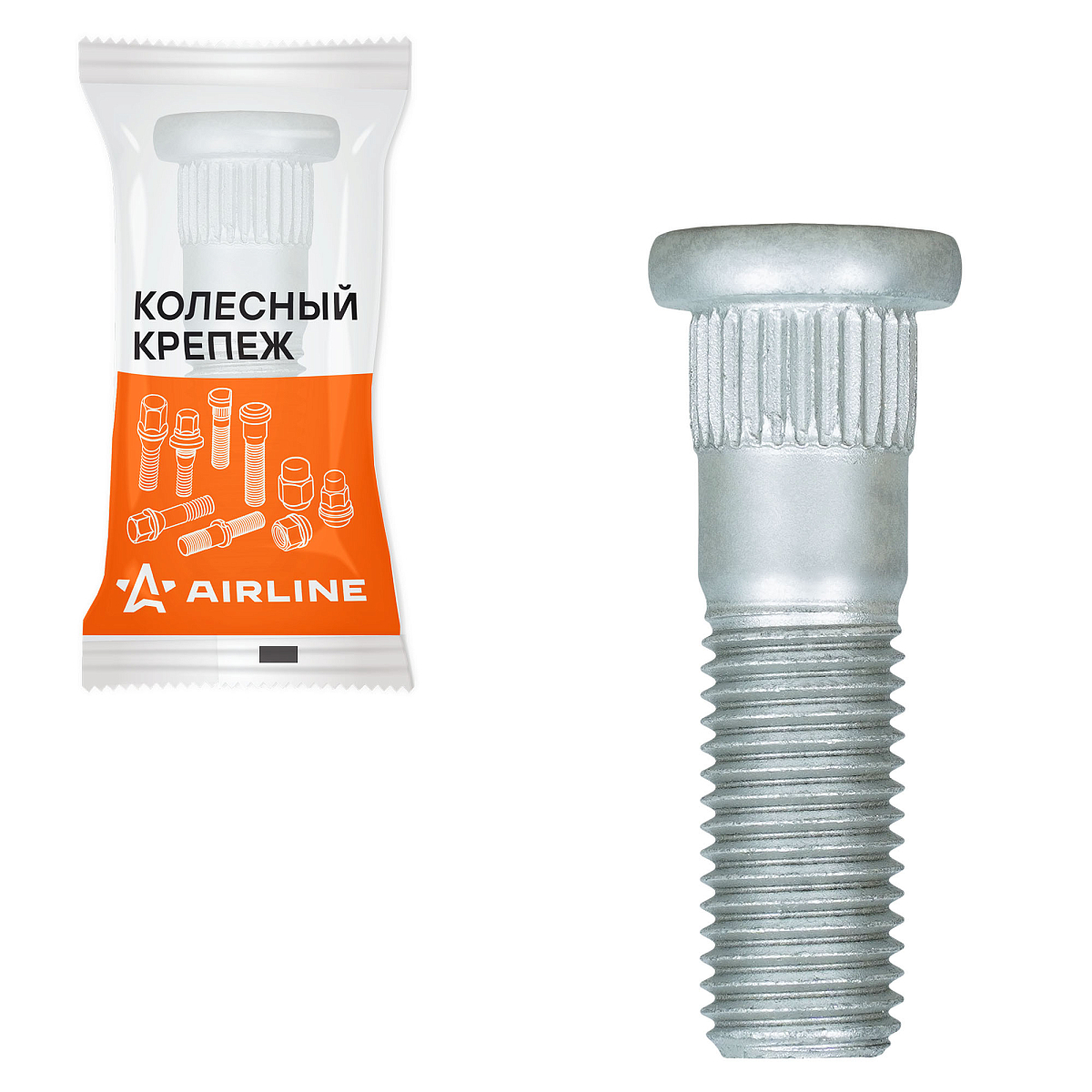 Шпилька колесная M12x1,5x27,5x47,5, d посадки 13, дакромет, 1 шт для Hyundai/KIA/Mitsubishi