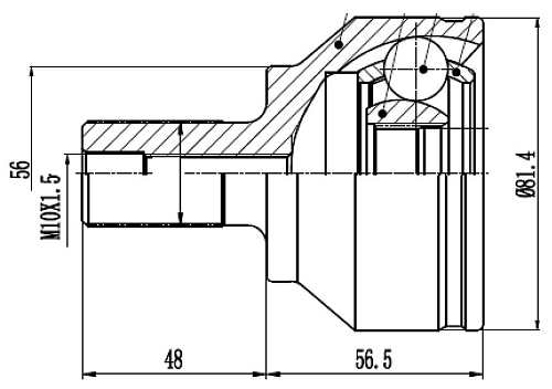 ШРУС наружный для автомобилей Ford Focus II (05-) 1.6i AT/2.0i MT (23 шлц.)
