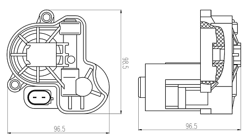 Электродвигатель стояночного тормоза для автомобилей Skoda Karoq (17-) / VW Golf VII (12-) правый