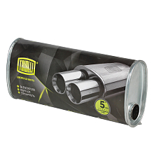 Глушитель универсальный (овальный) 131х221, L=485, d=50, смещение 62 мм (алюминизированная сталь)