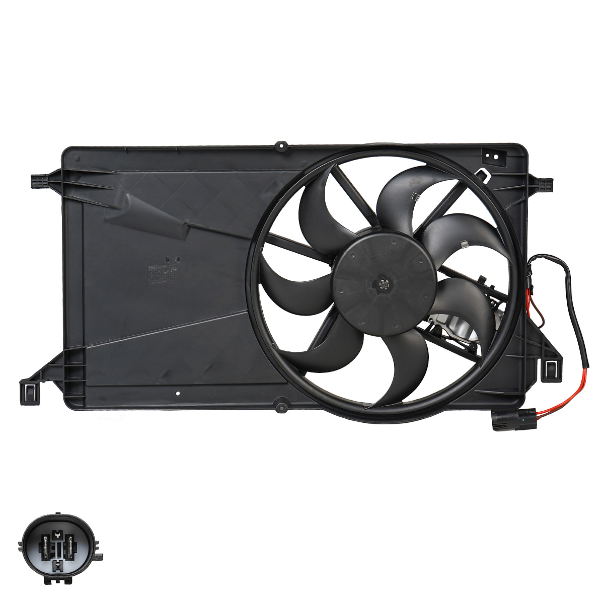 Электровентилятор охлаждения для автомобилей Ford Focus II (05-) 1.8i/2.0i (с кожухом)