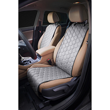 Накидки "Алькантара", передние (2 шт.), экокожа с перфорацией, серые