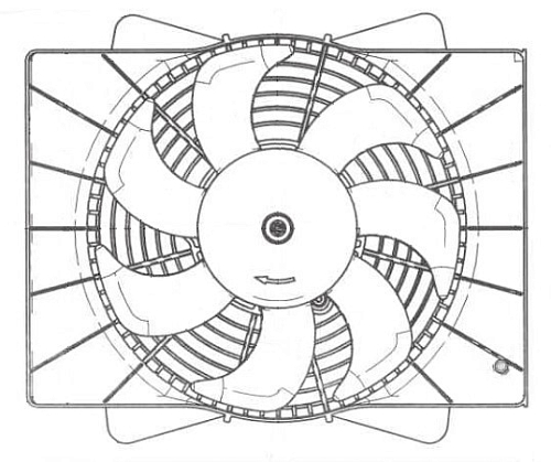 Электровентилятор кондиционера для автомобилей КАМАЗ Компас 9 (43089)/Компас 12 (43082)/JAC N75/N80/N90/N120