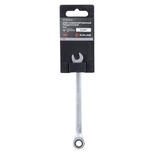 Ключ комбинированный трещоточный 8мм PRO, пласт.подвес