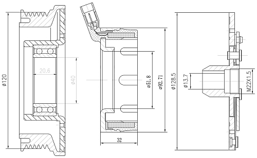 Муфта электромагнитная для компрессора кондиционера LCAC 0578 LUZAR