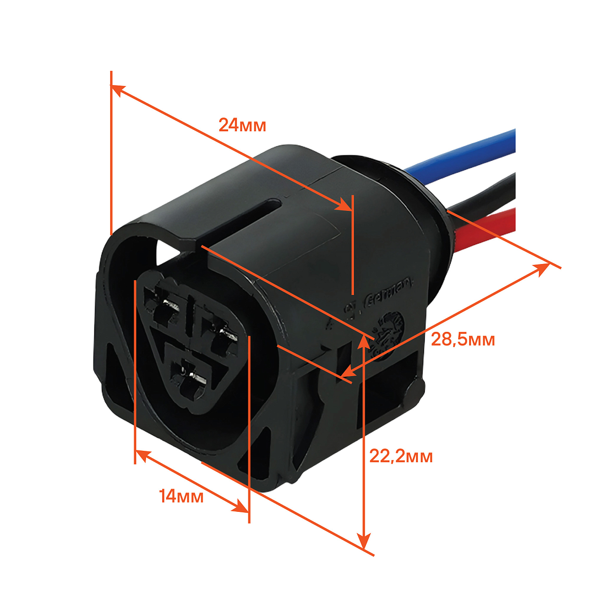 Разъём 3 pin с проводами для катушки зажигания BMW, Peugeot, Citroen