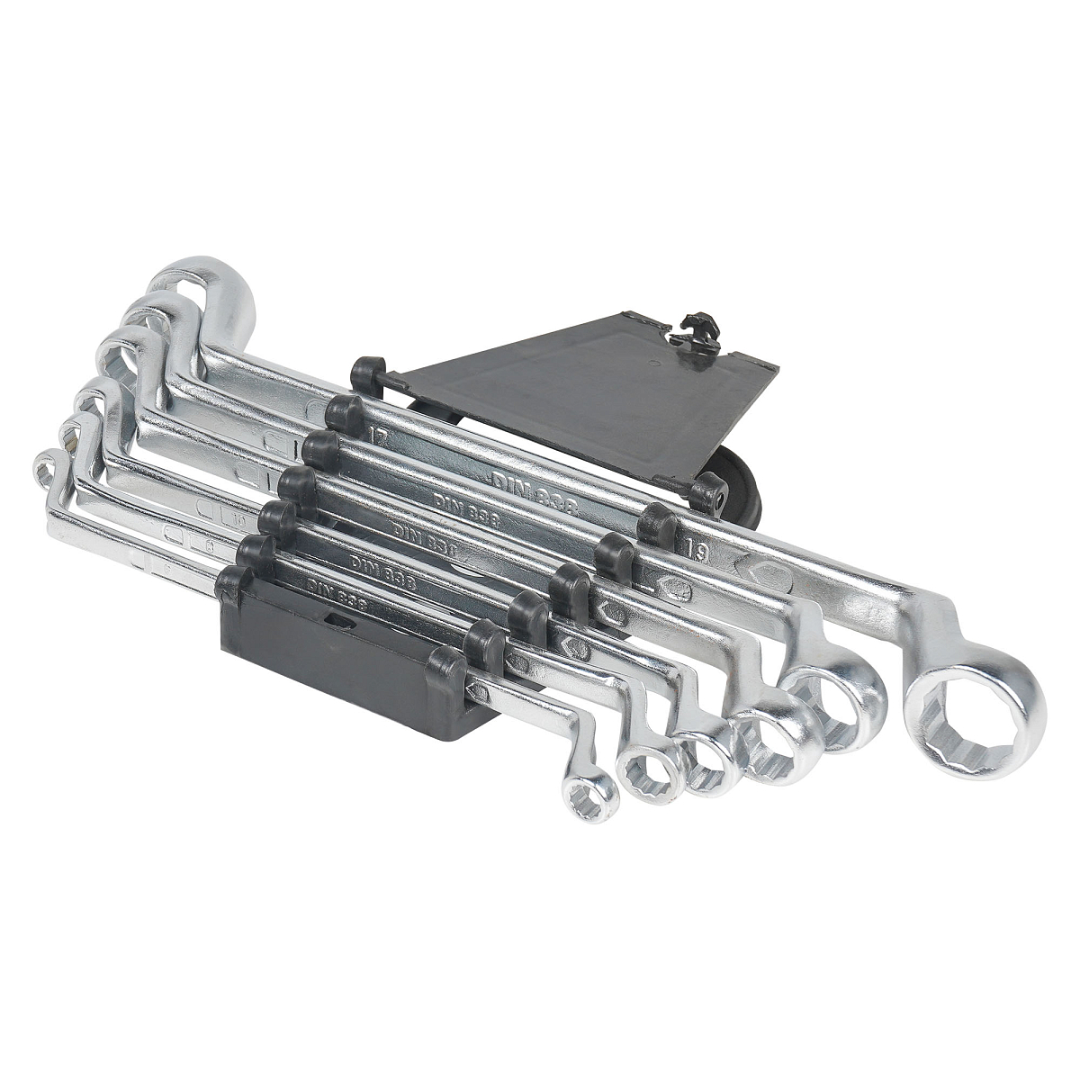 Набор ключей накидных с изгибом 6пр. (6х7мм-17х19мм) холдер