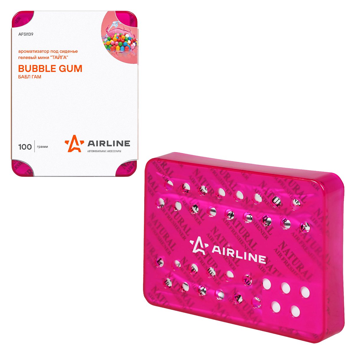 Ароматизатор под сиденье гелевый мини "Тайга" Бабл гам