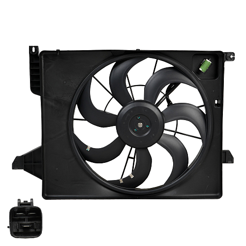 Электровентилятор охлаждения для автомобилей KIA Sorento (09-) 2.4i (с кожухом и резистором)