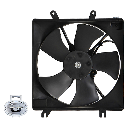 Электровентилятор охлаждения для автомобилей KIA Spectra (00-) (с кожухом)