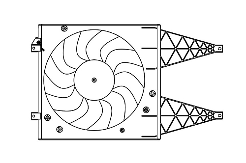 Электровентилятор охлаждения для автомобилей Fabia II (07-) (с кожухом)