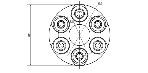 Муфта карданного вала для автомобилей Mercedes-Benz E-Class W124 (84-) (жесткое исполнение) (передняя) (комплект с болтами)