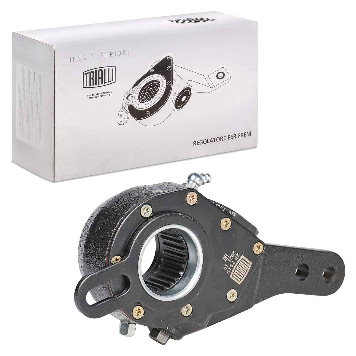 Рычаг тормоза регулировочный автоматический (трещотка) для автомобилей МАЗ 5440 / 544069 / 643068 передний левый / правый (эвольвентный, узкий шлиц)