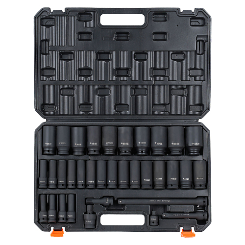 Набор головок ударных 1/2"DR L=78мм, 34пр. (8-36мм) пласт.кейс