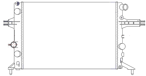 Радиатор охлаждения для автомобилей Opel Astra G (98-)/Zafira A (99-) 1.4i/1.6i/1.8i MT AC-