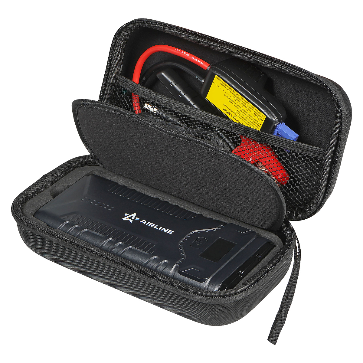 Аккумулятор пусковой (Booster) 16000мАч, 2000А, 14.8V, умные провода, пуск ДВС 5.0d, кейс