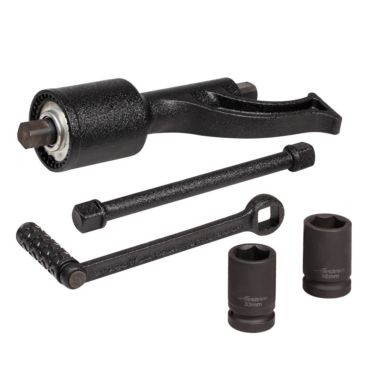 Гайковерт механич. 1"DR 4800Нм 1:56, 370мм с головками 32 и 33мм пласт.кейс