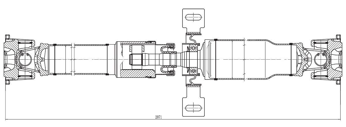 Карданный вал в сборе для автомобилей Renault Duster (10-)/Kaptur (16-)/Nissan Terrano (14-) (с усиленной крестовиной 64x25) задний