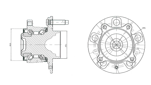 Ступица задняя в сборе с подшипником для автомобиля Chevrolet Cruze (09-)/Opel Astra J (10-) R-16 ABS