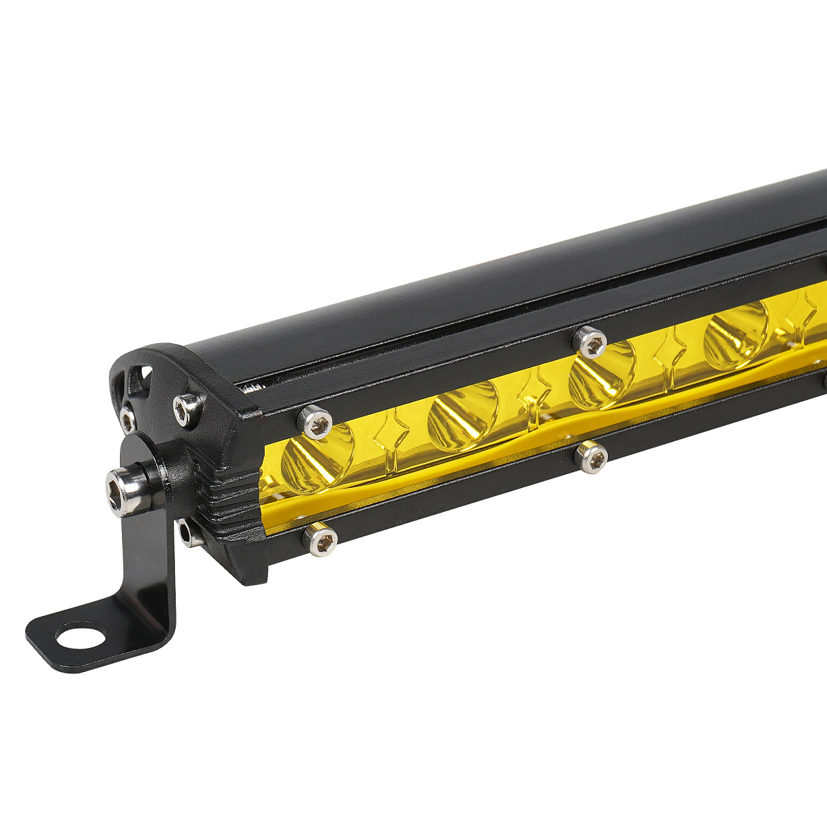 Фара (балка) светодиодная однорядная, 12LED, желтый дальний свет, 18Вт, 343x30x47мм, 12/24В